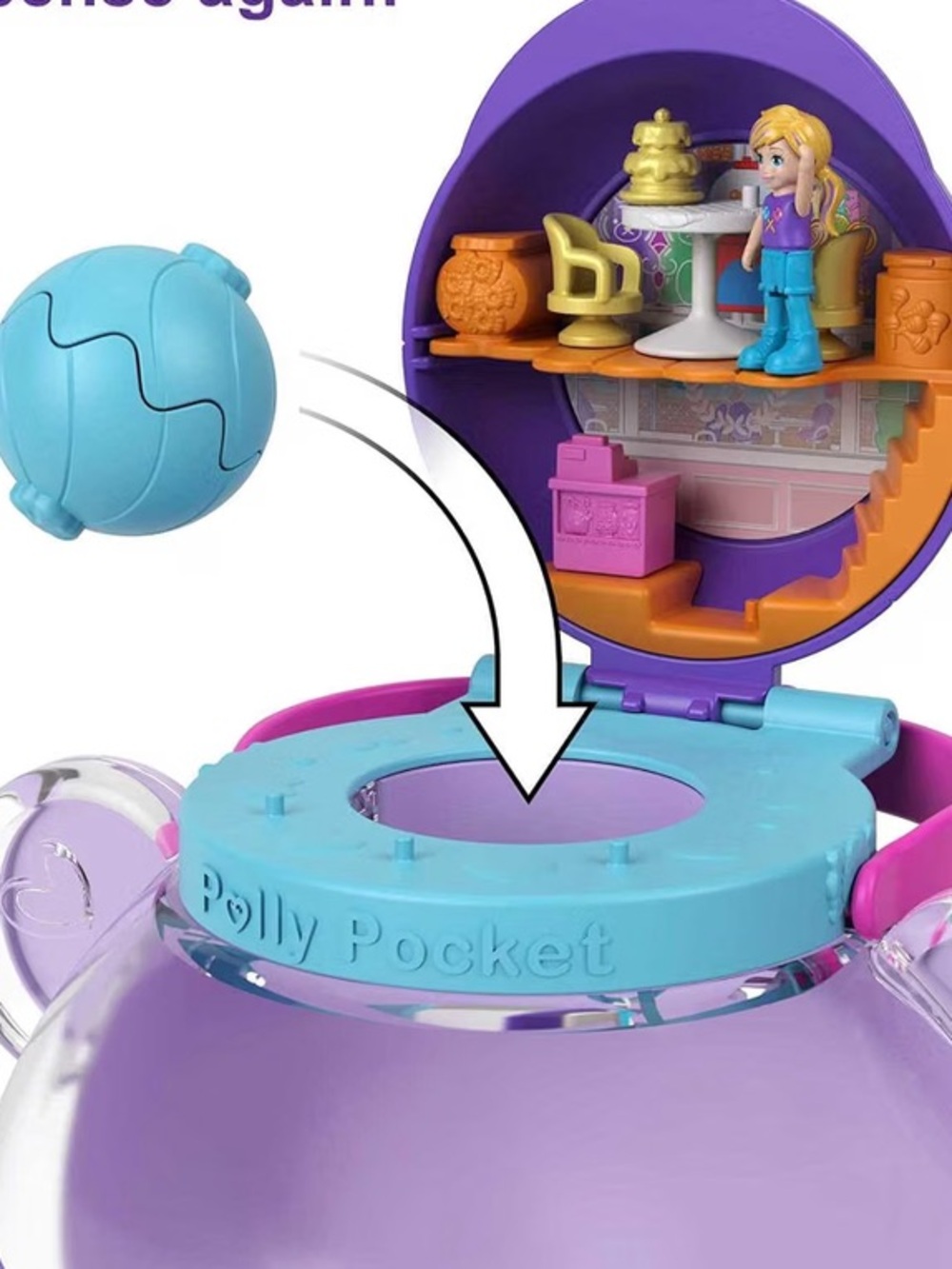 Polly Pocket Gumball Bear Playset - Pink & Purple - Picture 4 of 7